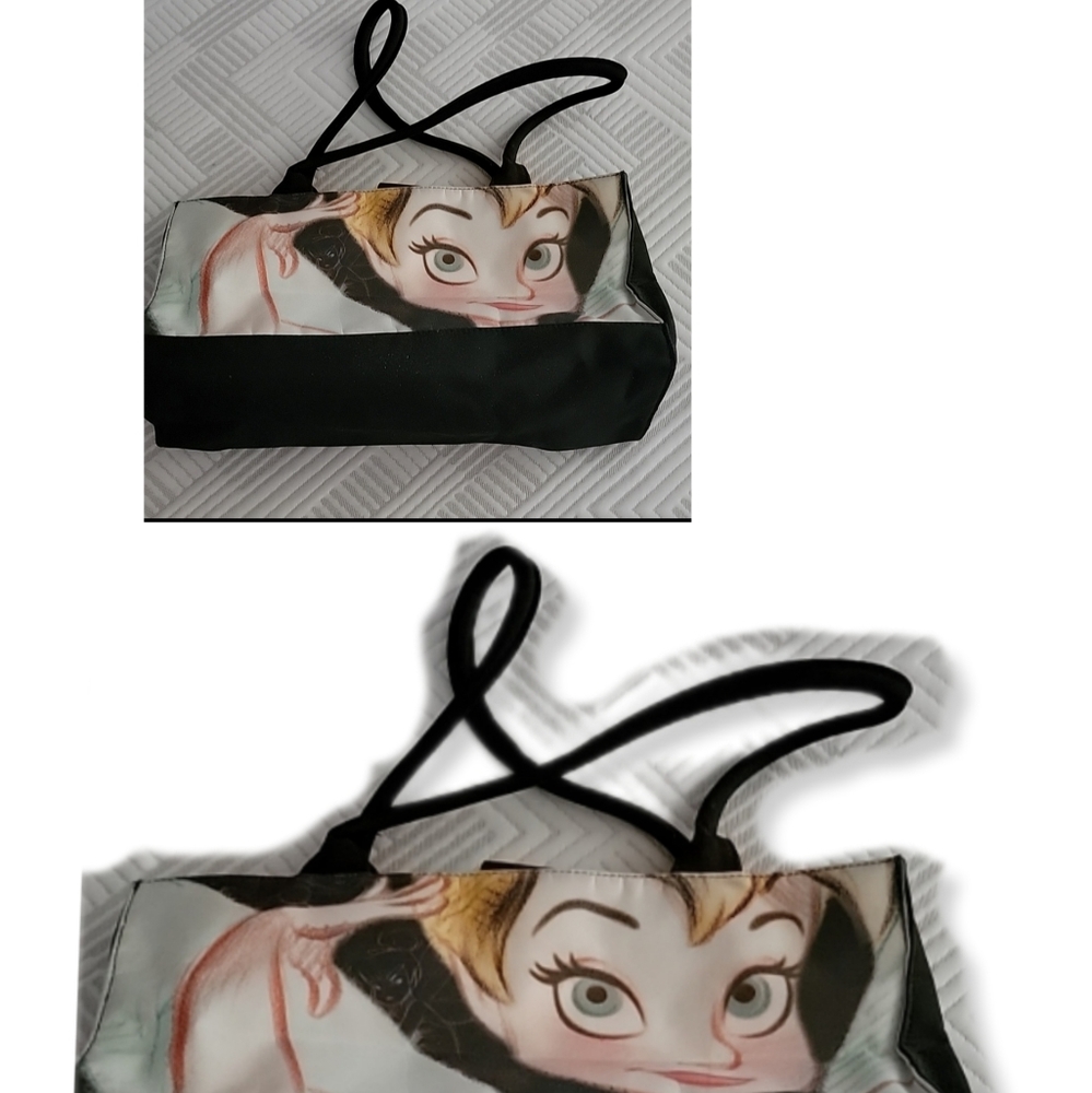 Disney Store Tinkerbell Black Purse Tote Handbag